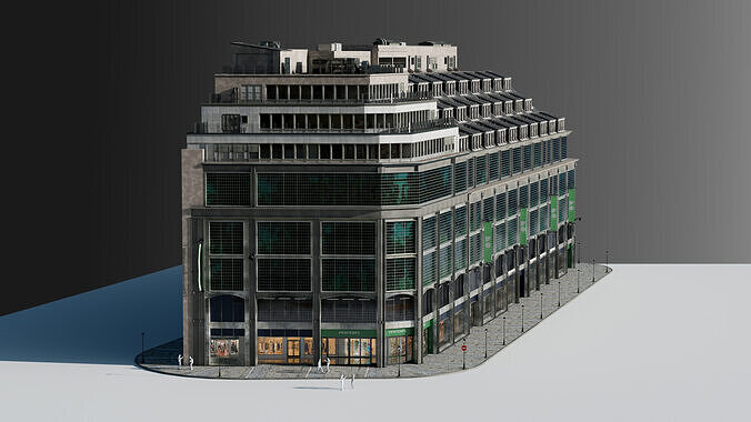 Modern Commercial Building 3D model 7