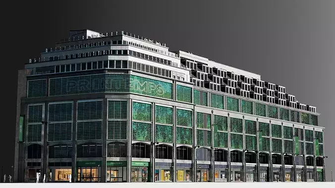 Modern Commercial Building 3D model 2