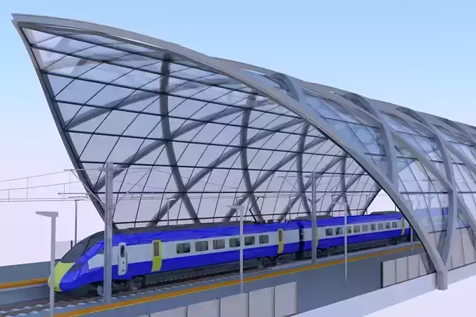 Station with Azuma train