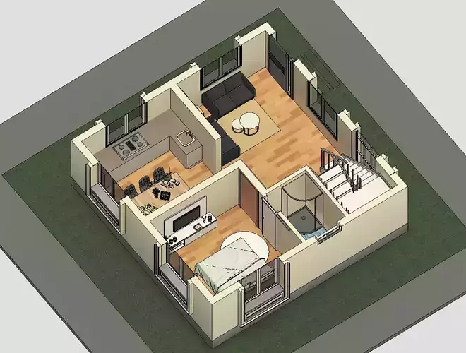 One bedroom classic House model 