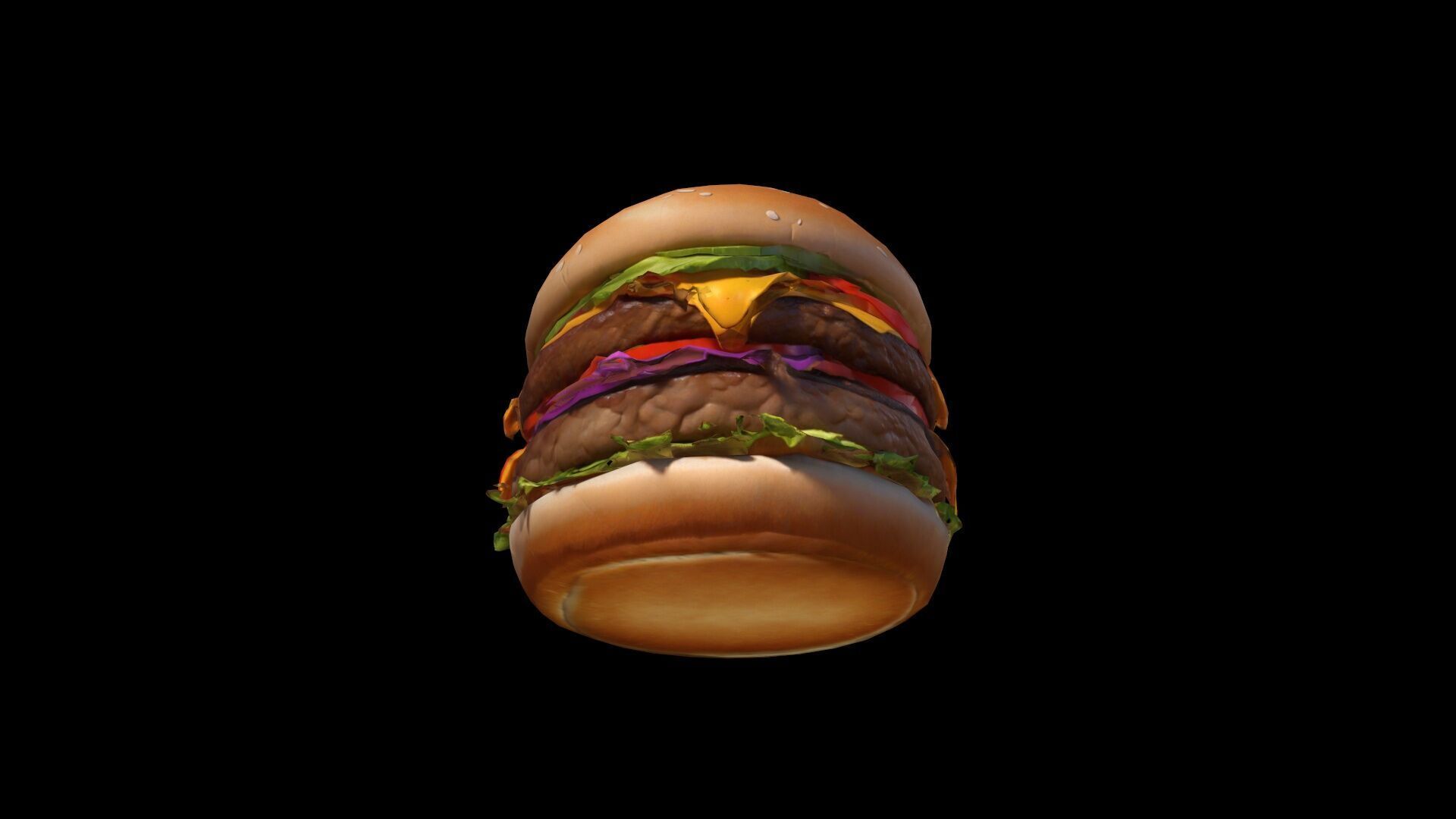 3d Render Cute Cartoon Funny Burger Character 3D model_4