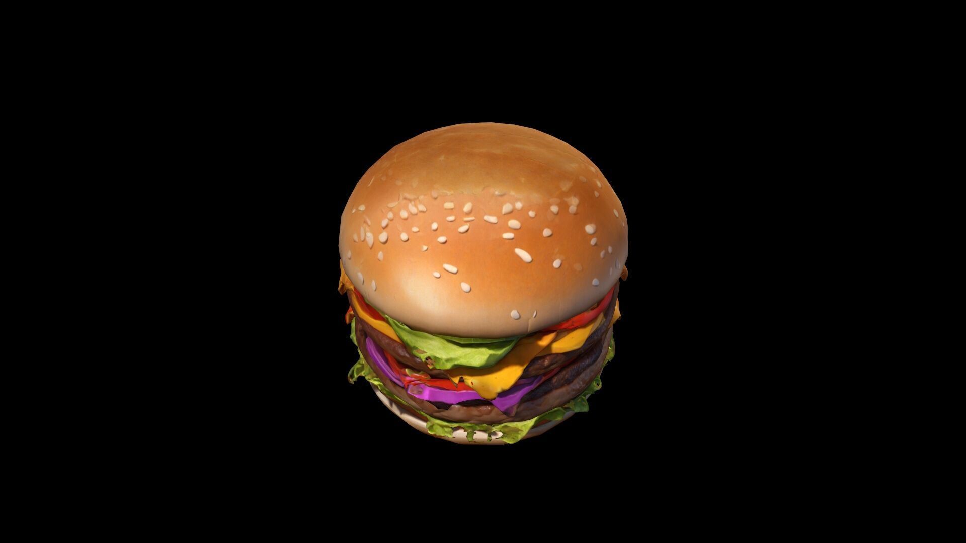 3d Render Cute Cartoon Funny Burger Character 3D model_2