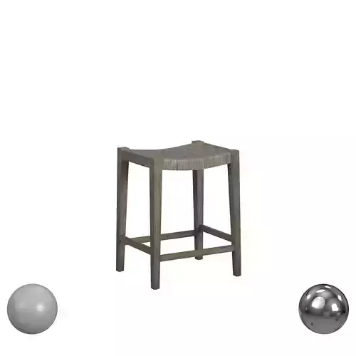 Javi Rattan and Mahogany Counterstool 3D model