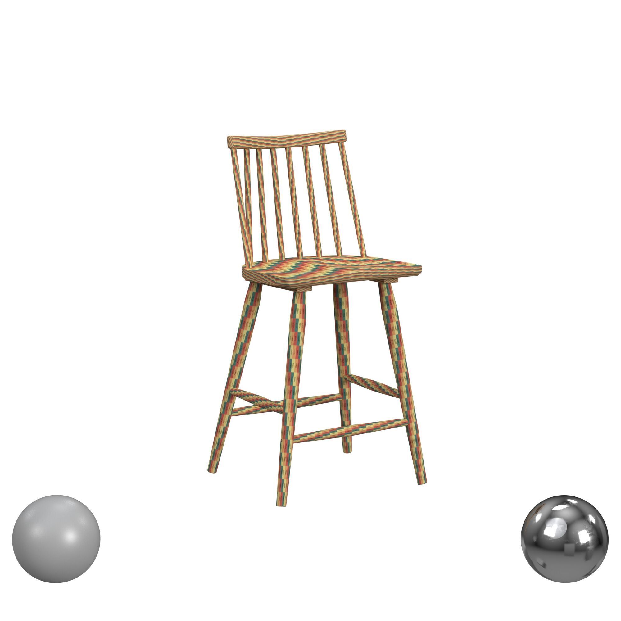 Anders Modern Spindle Counter Stool 3D model_2