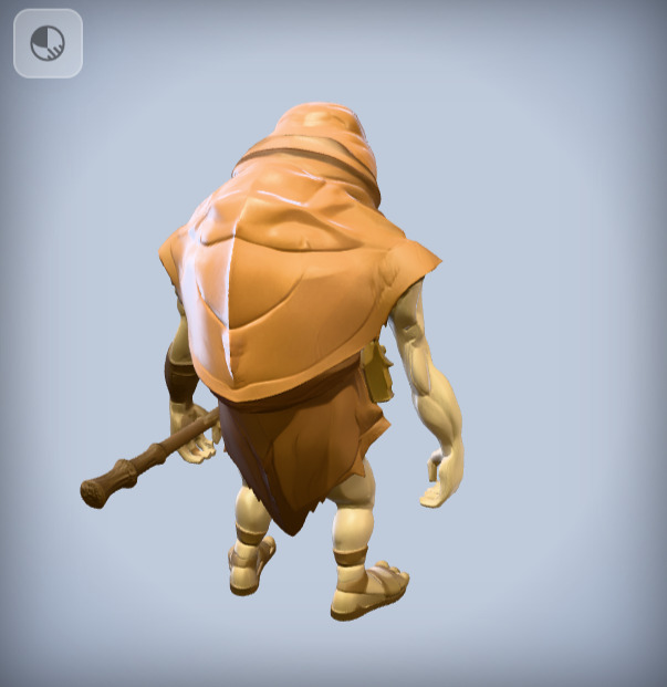 Zarnok Cyclops Tribal Guard Creature in cartoon style Low-poly Low-poly 3D model_8