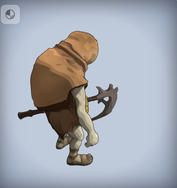 Zarnok Cyclops Tribal Guard Creature in cartoon style Low-poly Low-poly 3D model_9