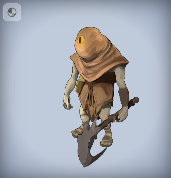 Zarnok Cyclops Tribal Guard Creature in cartoon style Low-poly Low-poly 3D model_1