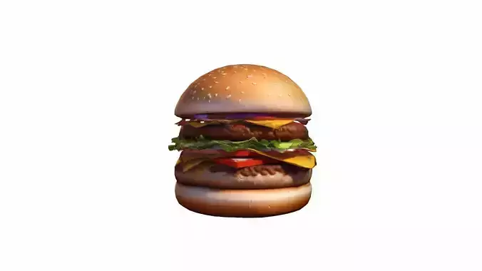 3d Render  Cartoon  Burger  Food Character