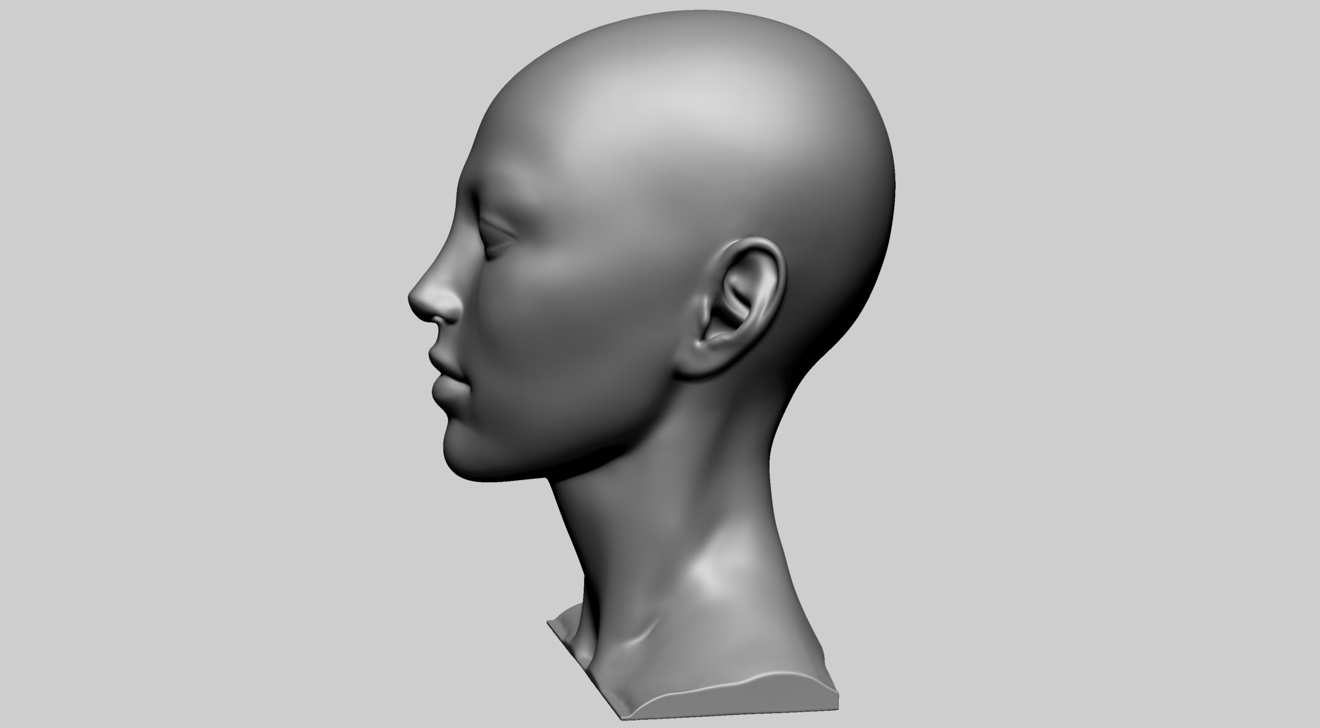 Base Female Head F 3D model_5