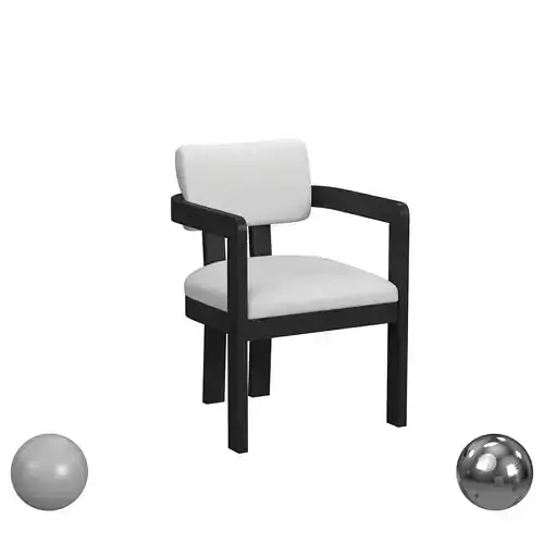 Portland Arm Chair W Snow White Fabric In Black