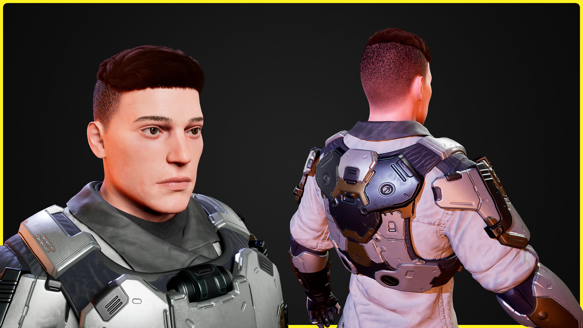 Modular Sci-fi Characters 03 Low-poly 3D model_10