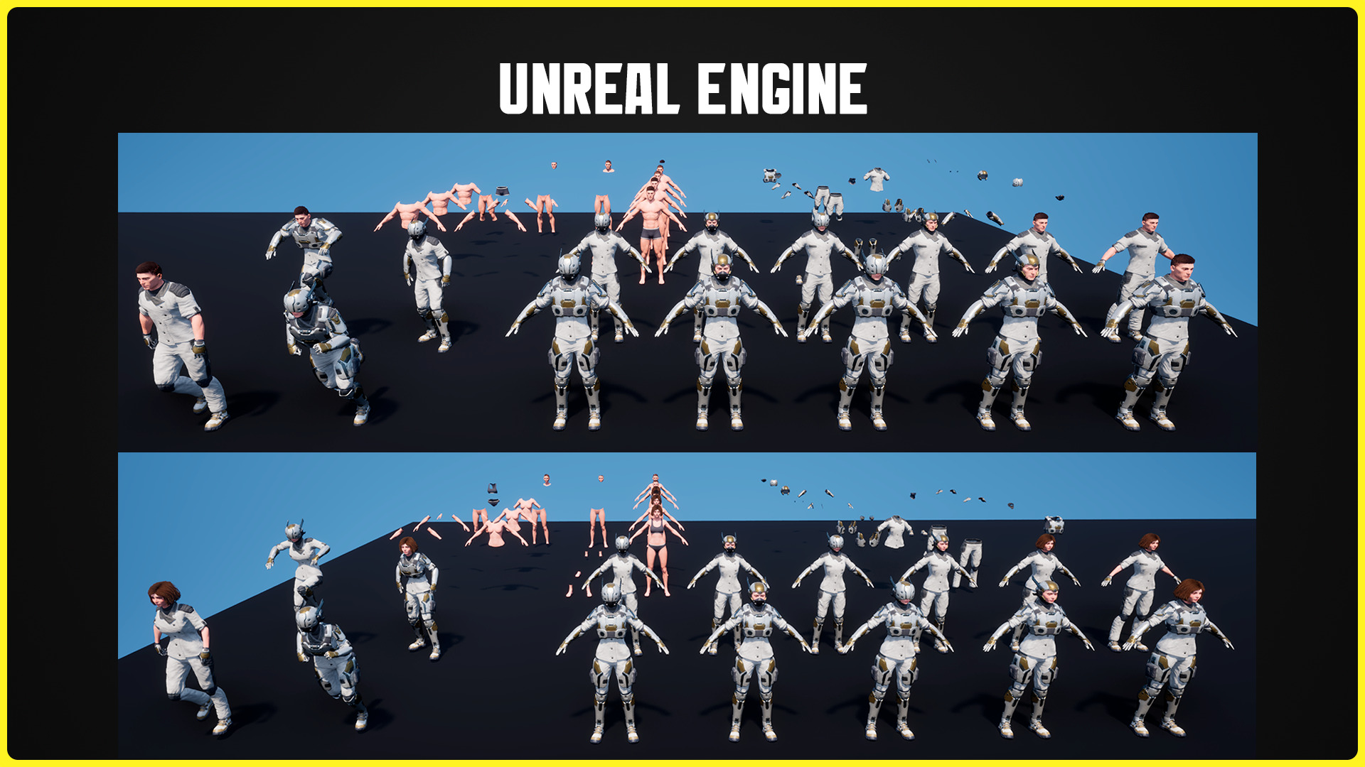 Modular Sci-fi Characters 03 Low-poly 3D model_19