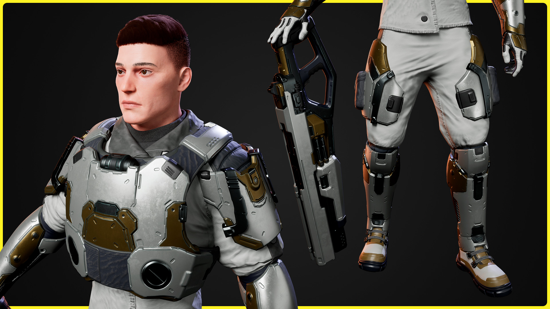 Modular Sci-fi Characters 03 Low-poly 3D model_6