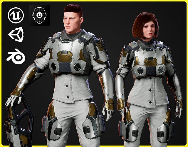 Sci-fi Characters 03 Low-poly 3D model