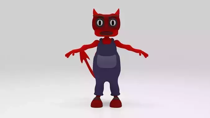 Character Red devil rigged  lowpolys 