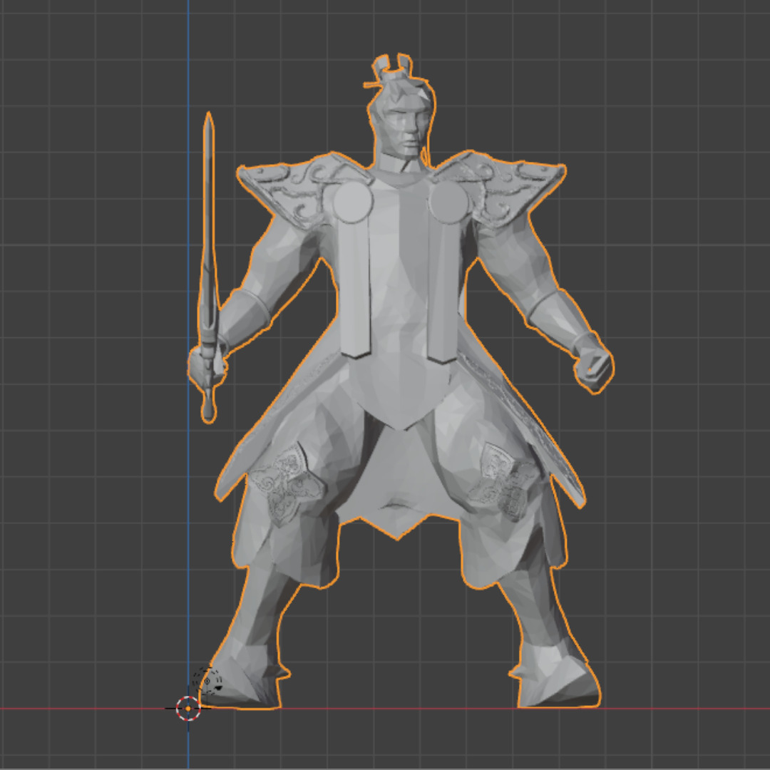 Metin2 Warior Hwang Armored Character  with Poison Sword 3D print model_5