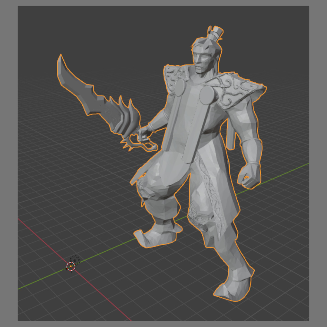 Metin2 Warior Hwang Armored Character  with Poison Sword 3D print model_3