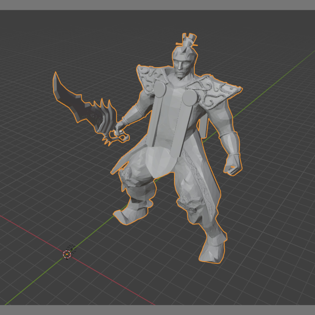 Metin2 Warior Hwang Armored Character  with Poison Sword 3D print model_7