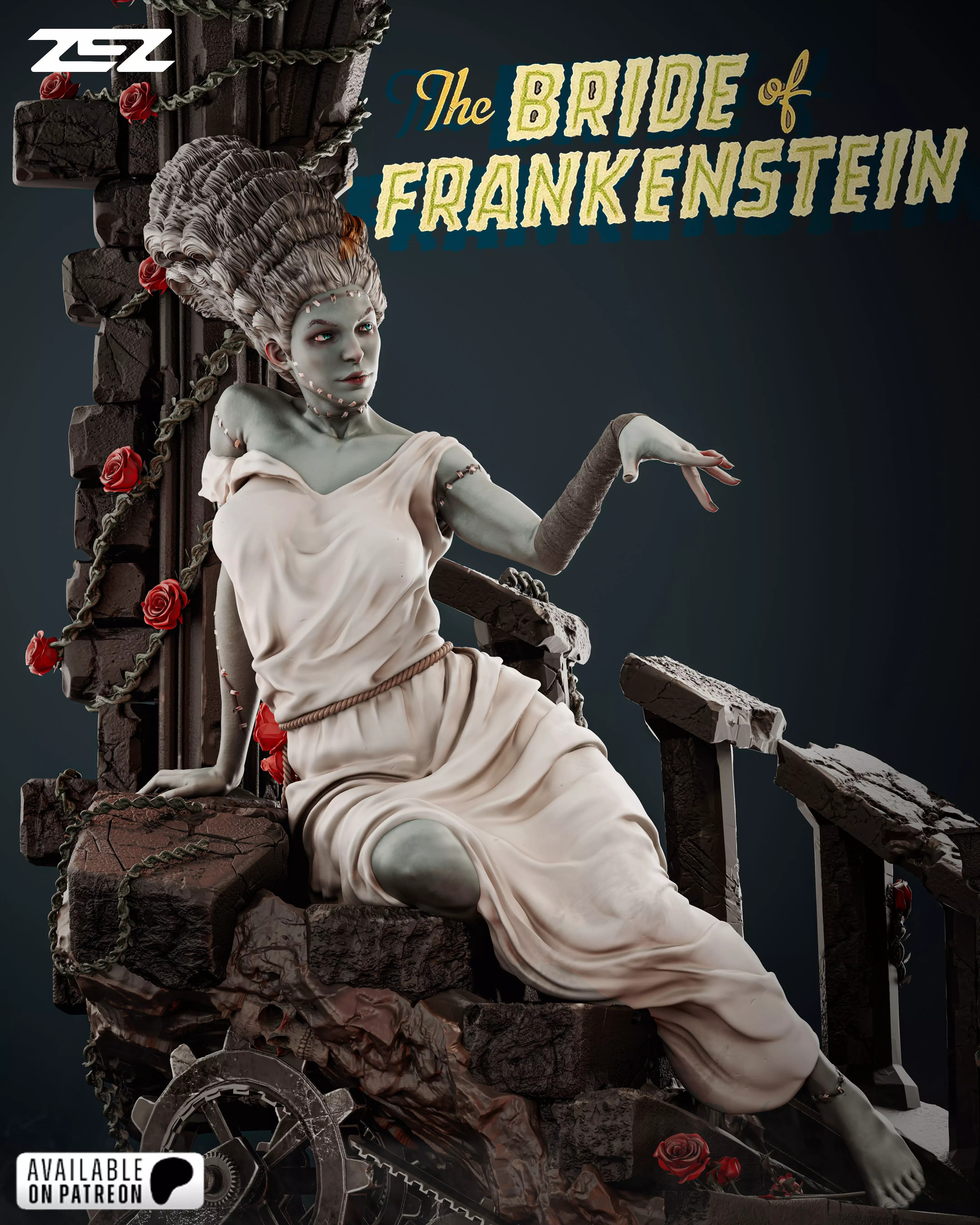 The Bride of Frankenstein - STL 3D print model