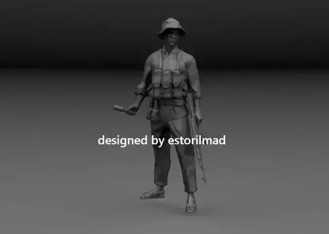 VIETCONG SOLDIER STANDING WITH AK v3