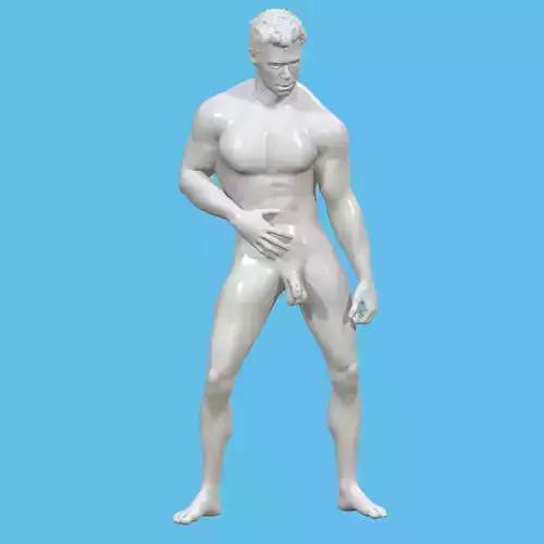 male character with penis in chastity case  3D print model