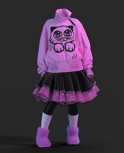 Pink Clothes 3D model