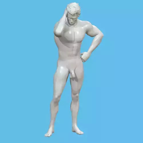male character with penis in chastity case  3D print model