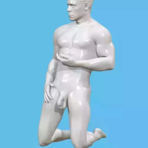 male character with penis in chastity case  3D print model