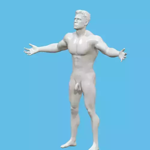 male character with penis in chastity case  3D print model