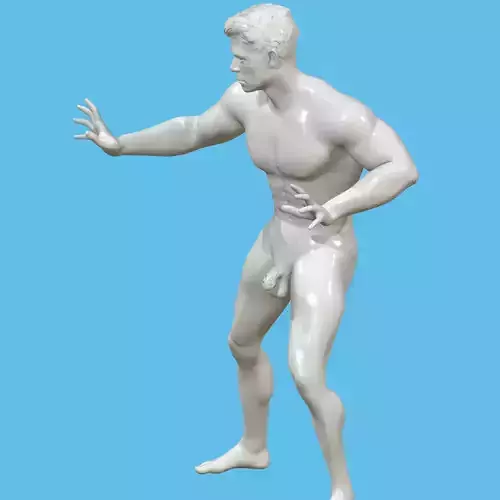 male character with penis in chastity case  3D print model