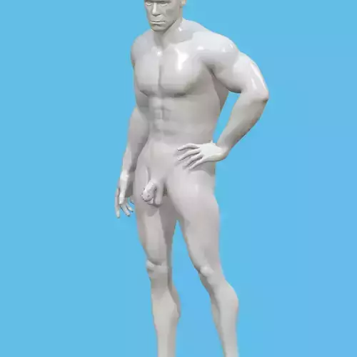 male character with penis in chastity case  3D print model
