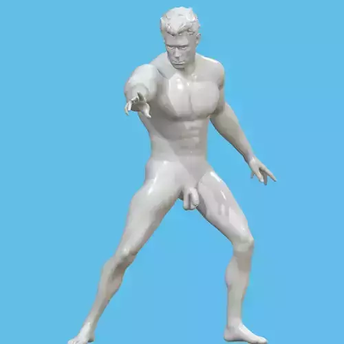 male character with penis in chastity case  3D print model