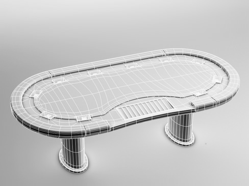 Poker media table 3D model_2