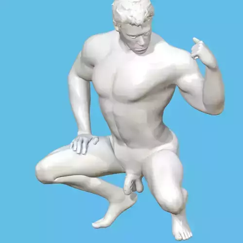 male character with penis in chastity case  3D print model