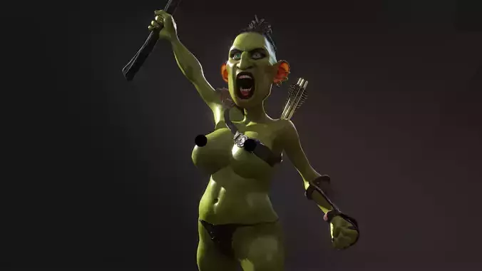 Female Goblin Low-poly 3D model