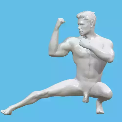 male character with penis in chastity case  3D print model