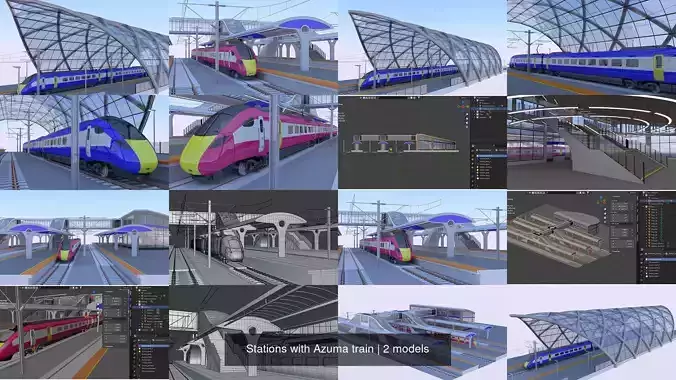 Stations with Azuma train