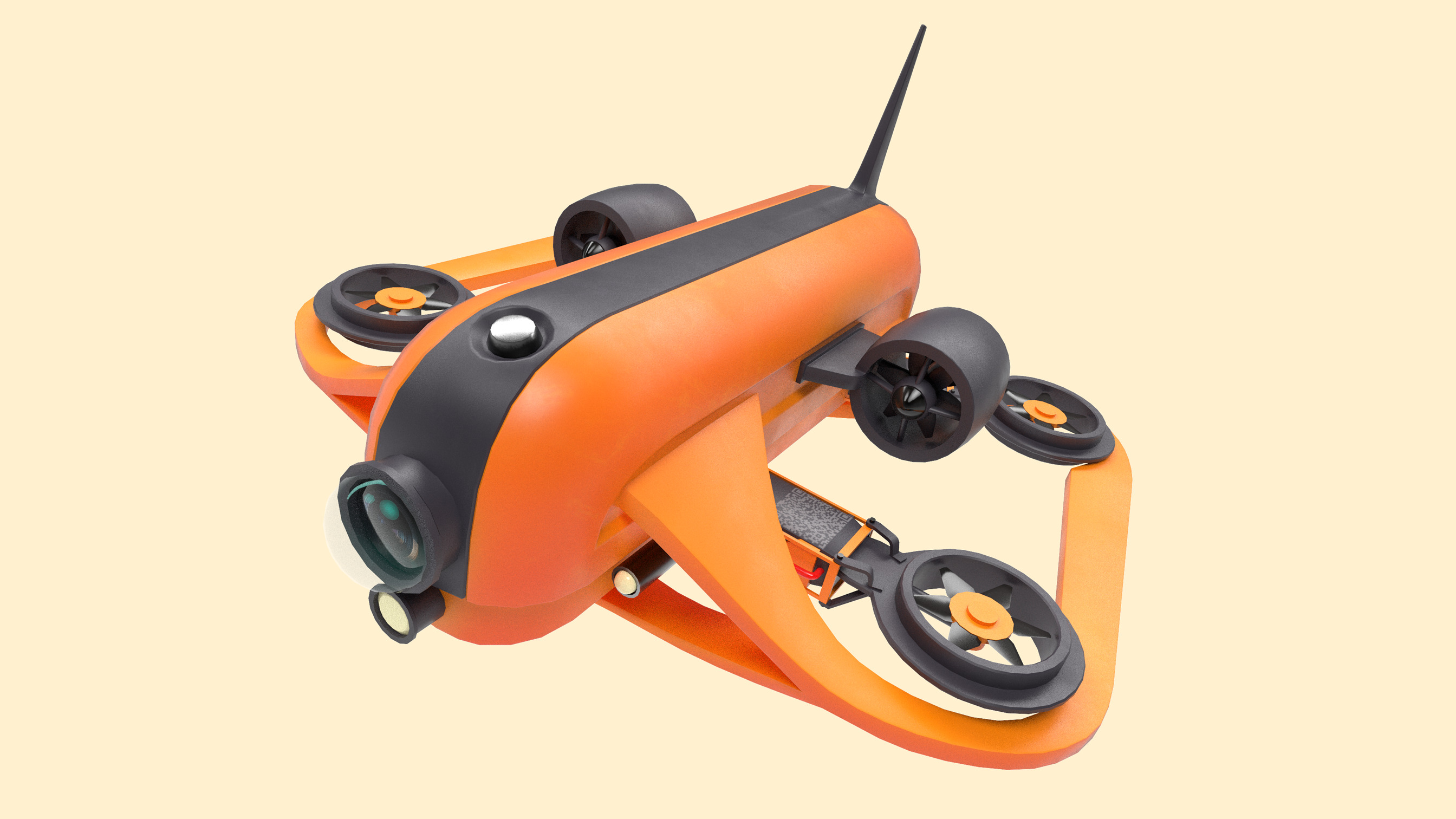 Underwater Drone - GAME-READY Low-poly 3D model_12