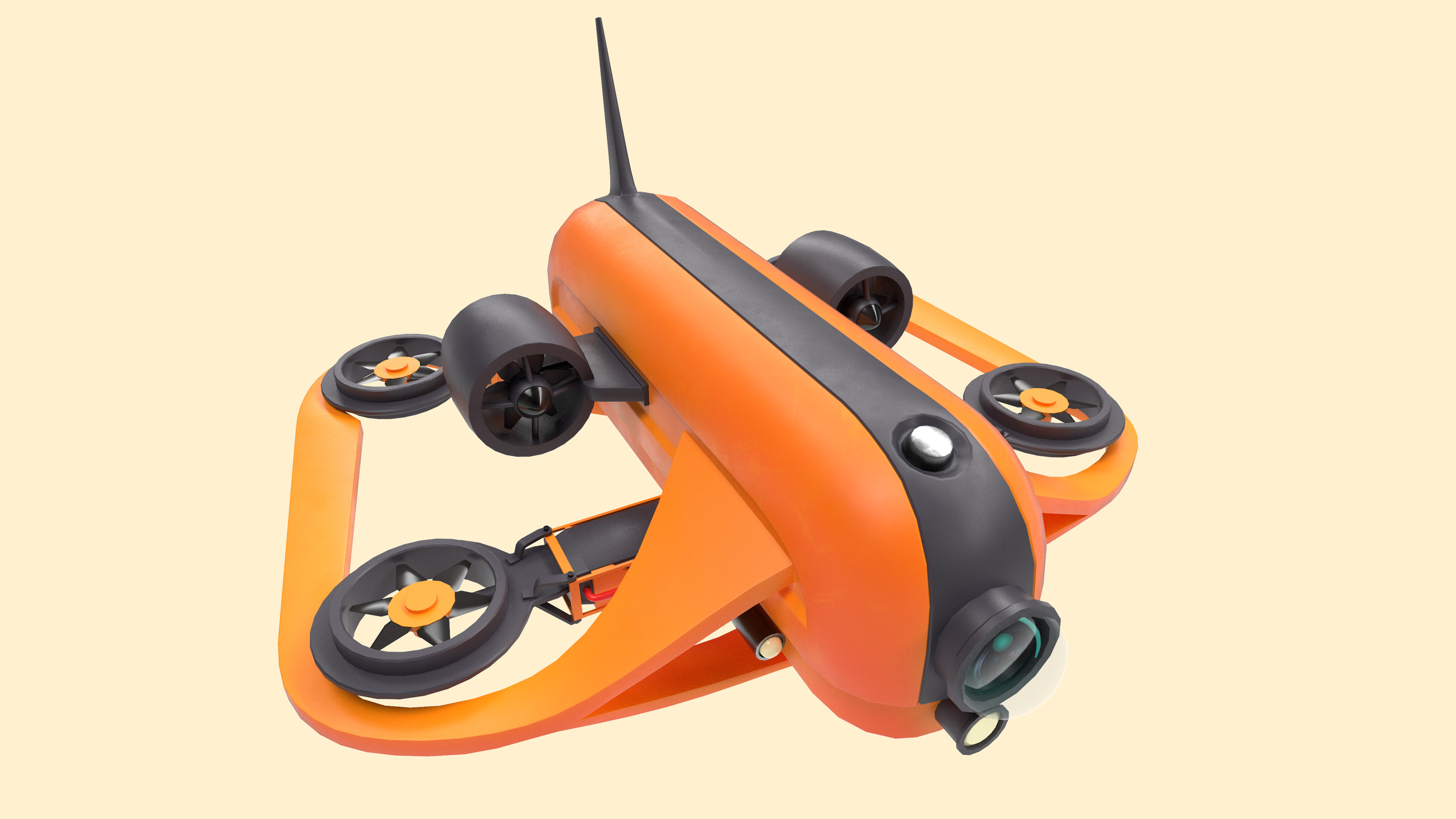 Underwater Drone - GAME-READY Low-poly 3D model_1