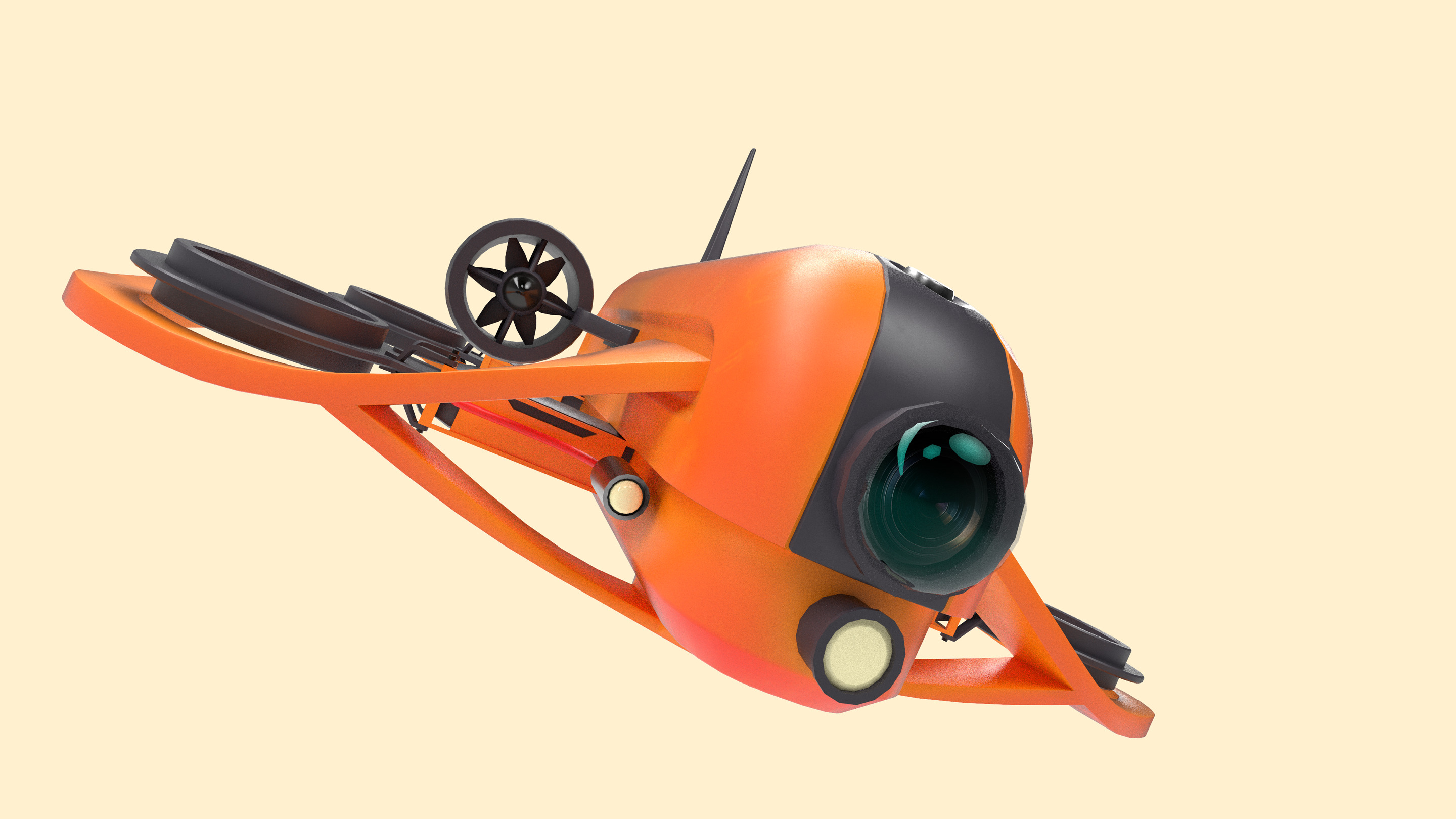 Underwater Drone - GAME-READY Low-poly 3D model_11
