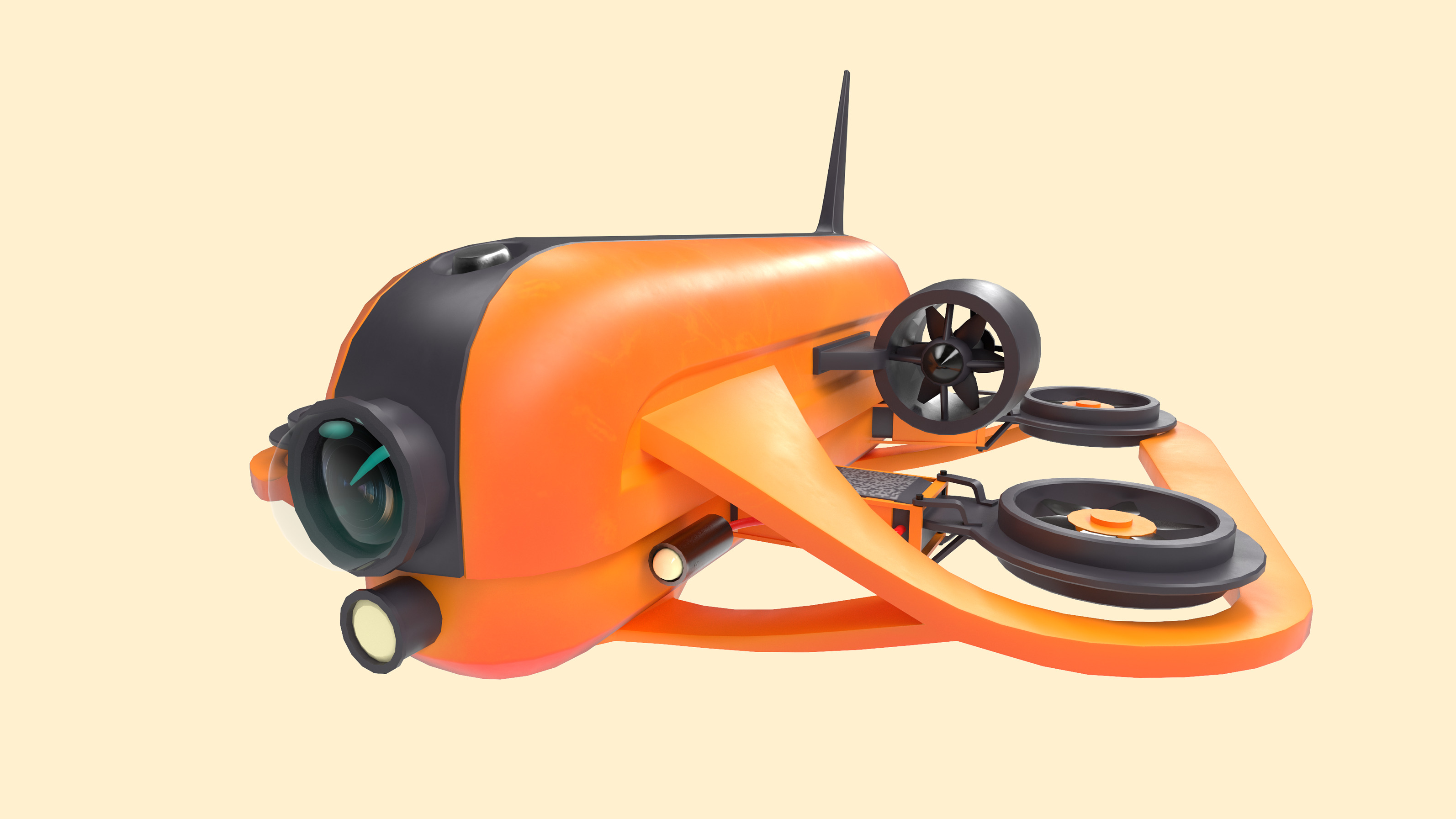 Underwater Drone - GAME-READY Low-poly 3D model_2