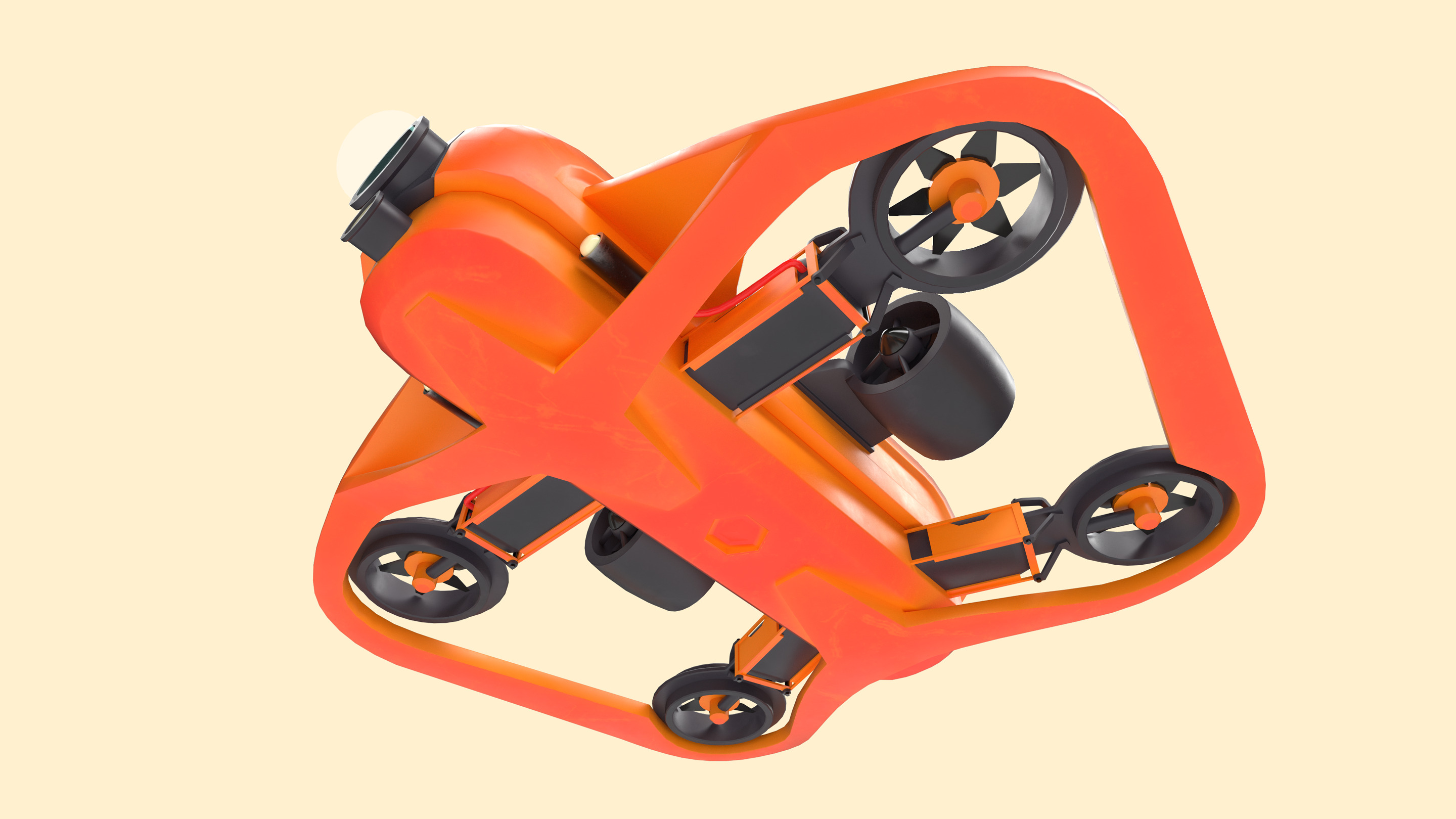 Underwater Drone - GAME-READY Low-poly 3D model_4