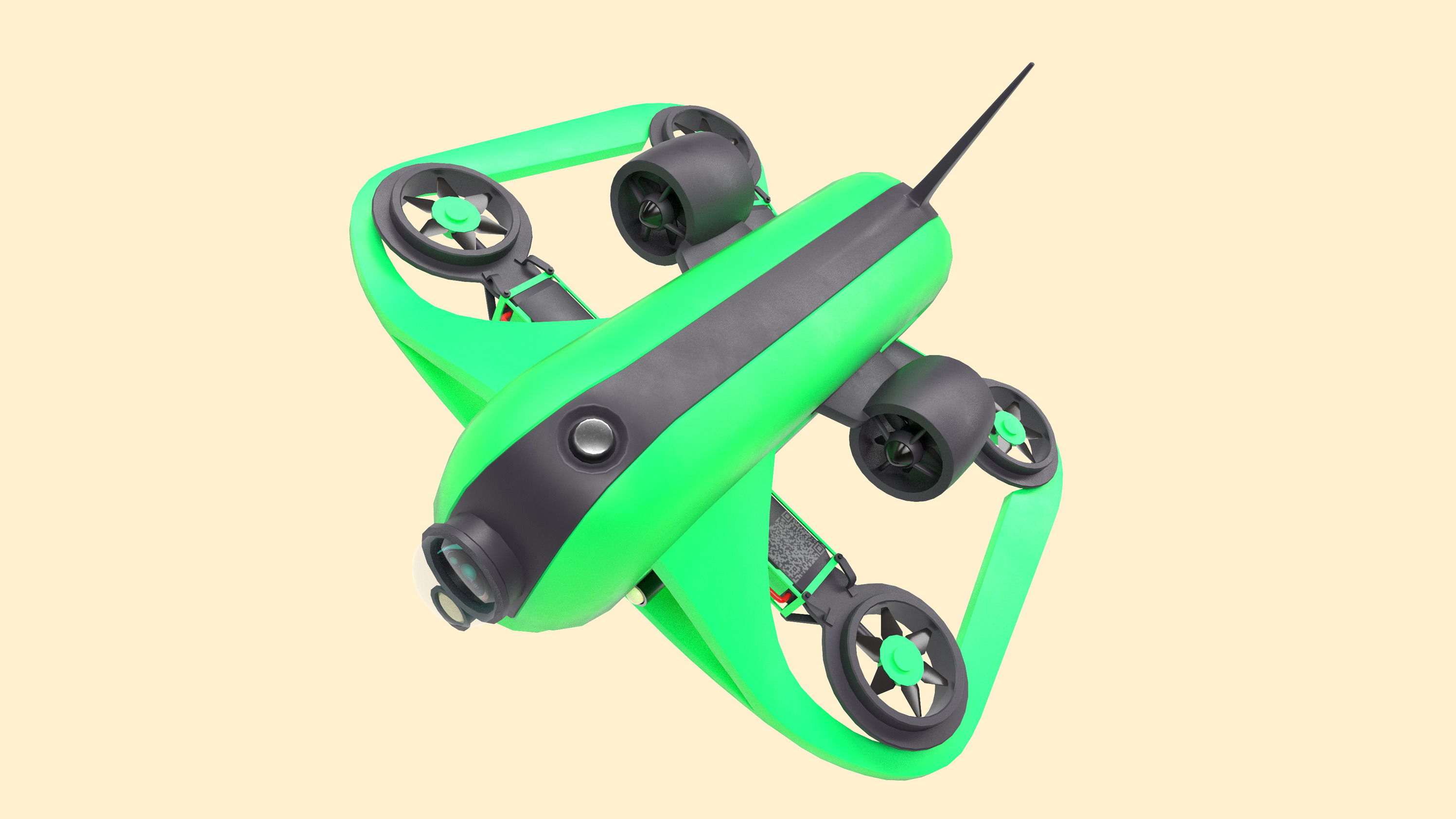 Underwater Drone - GAME-READY Low-poly 3D model_9