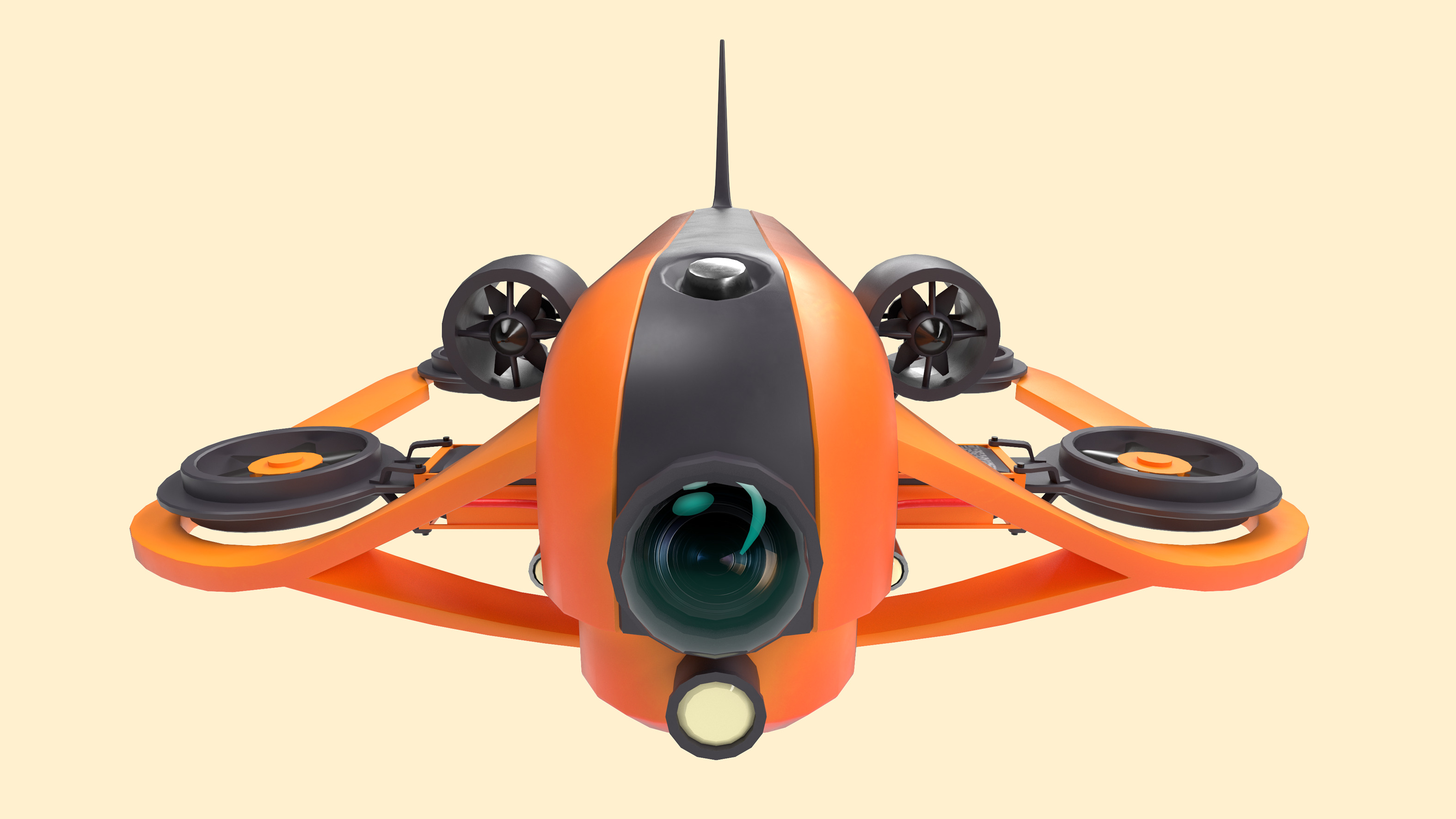 Underwater Drone - GAME-READY Low-poly 3D model_3