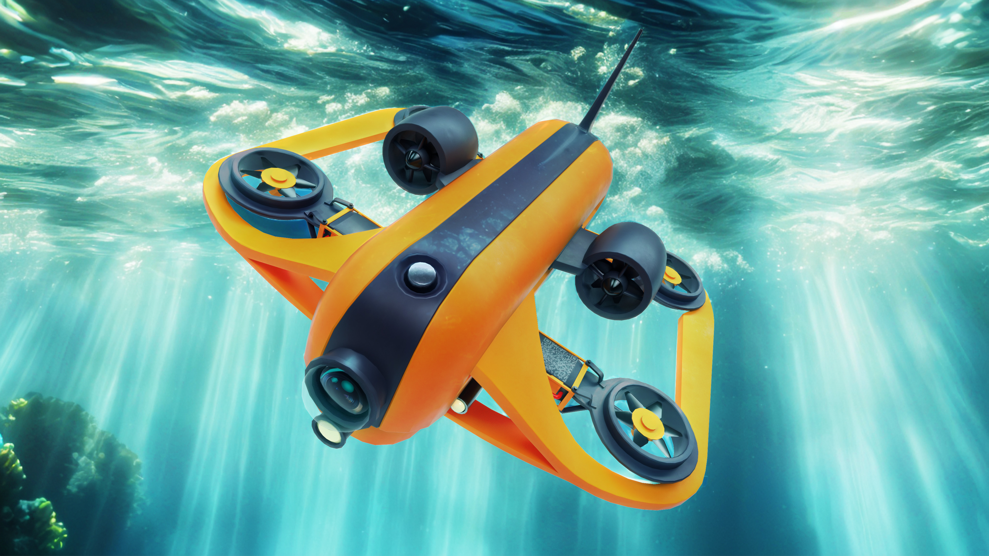 Underwater Drone - GAME-READY Low-poly 3D model_16