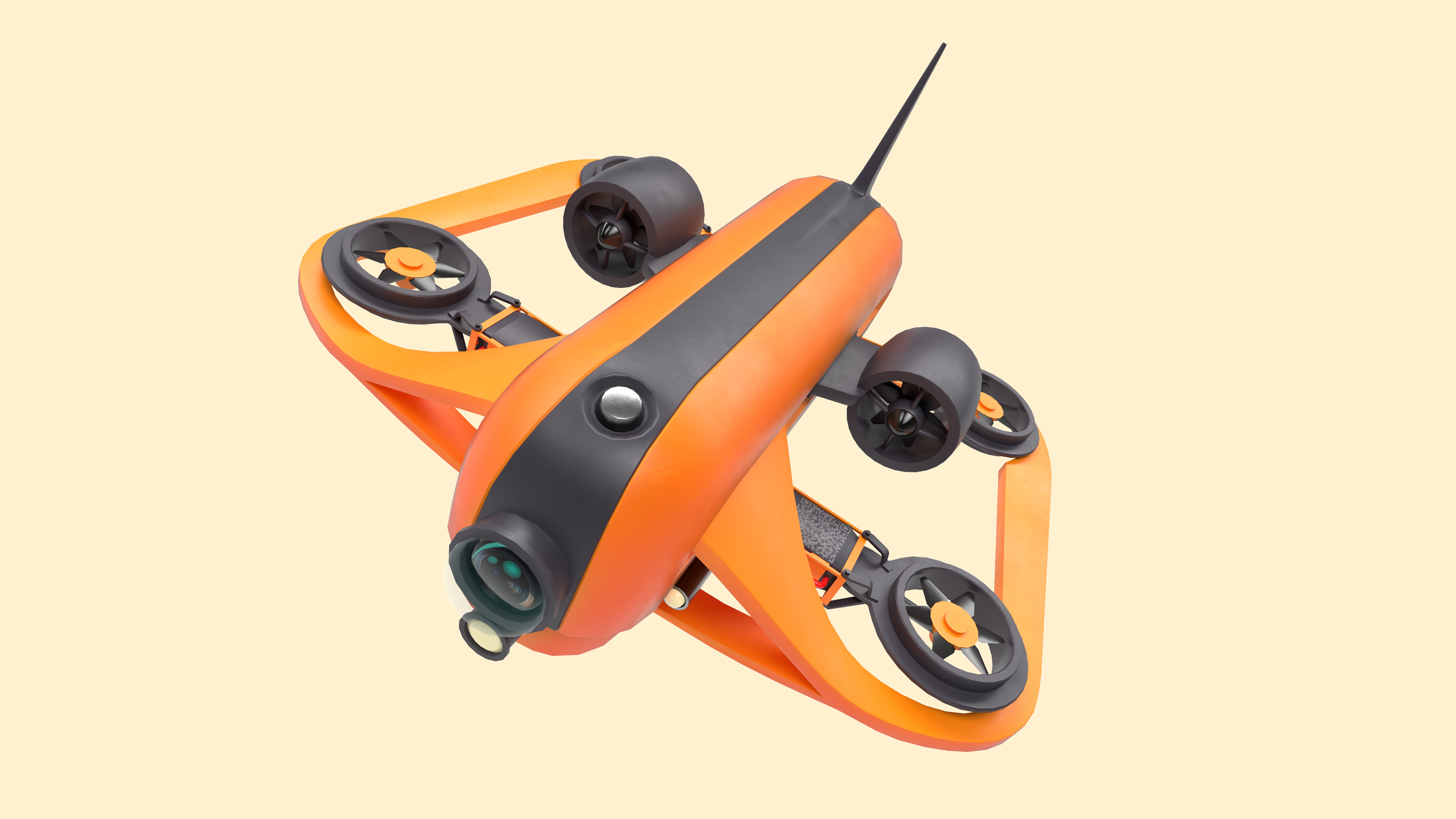 Underwater Drone - GAME-READY Low-poly 3D model_8