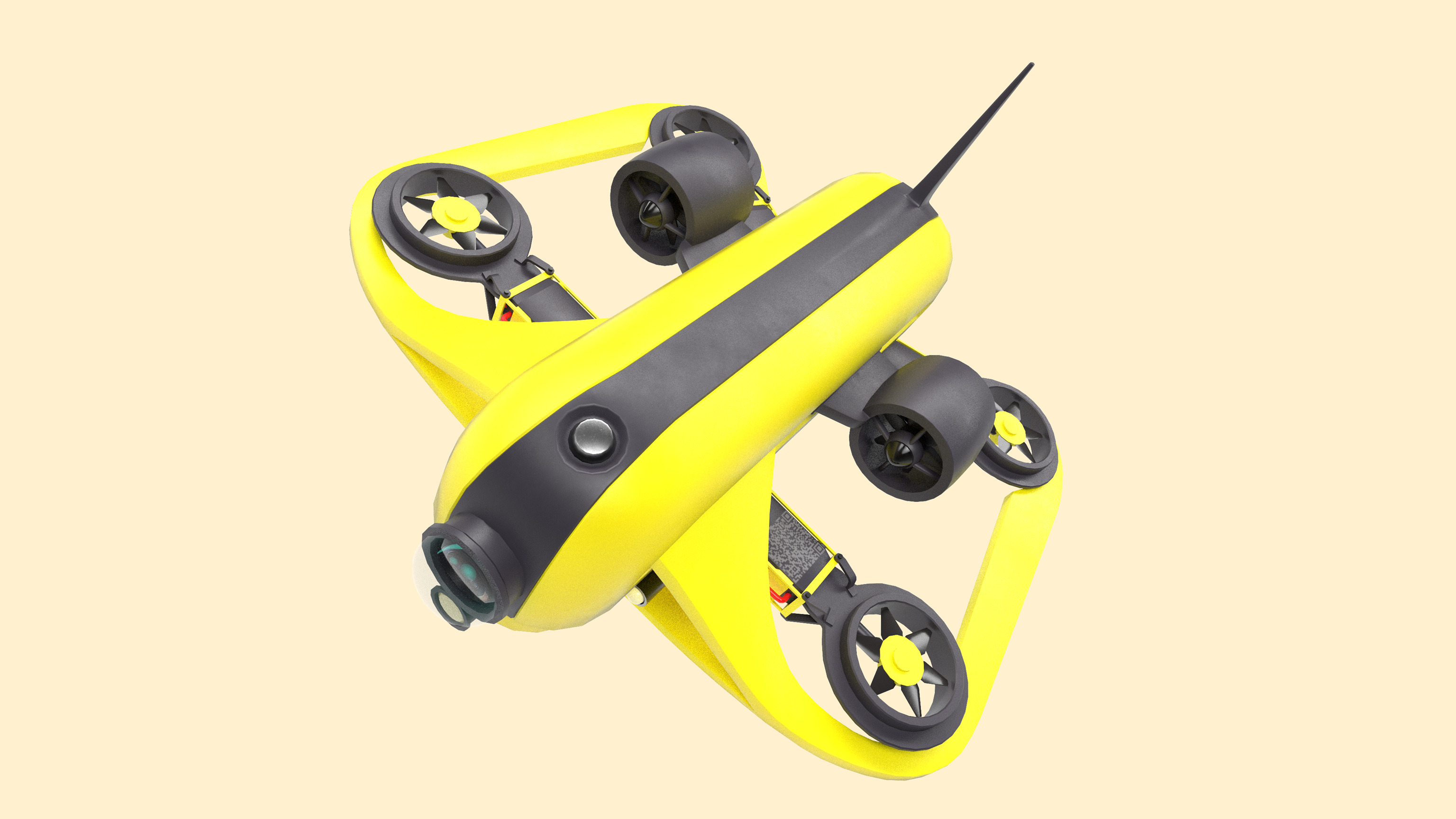 Underwater Drone - GAME-READY Low-poly 3D model_6