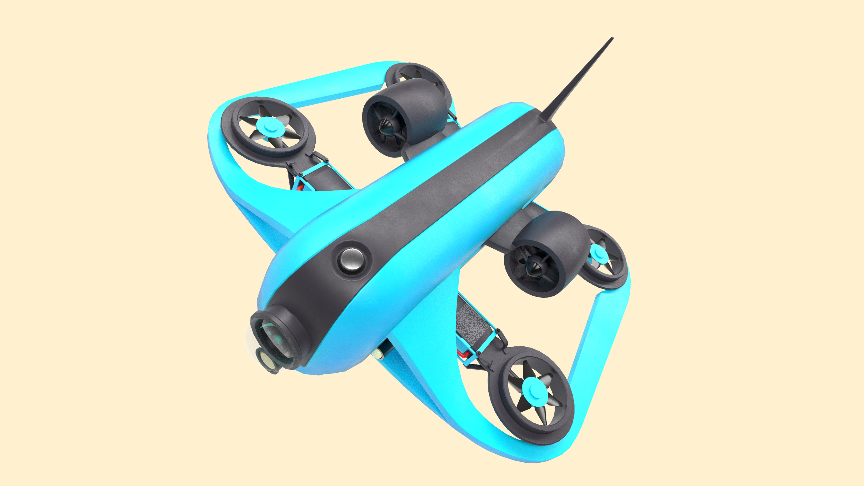 Underwater Drone - GAME-READY Low-poly 3D model_7