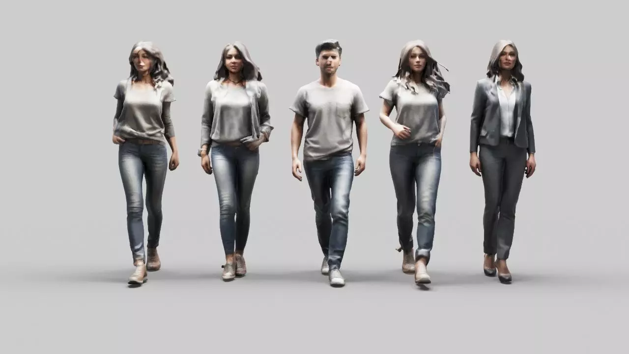 Walking People Pack Free 3D model