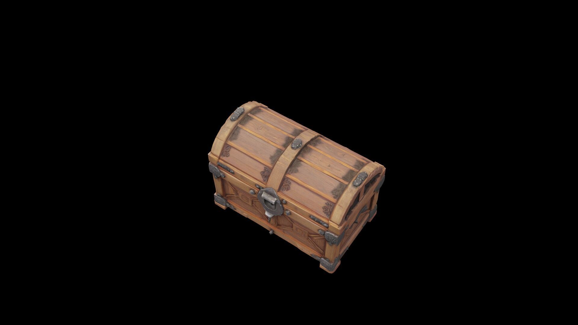 Medieval chest Low-poly 3D model_10